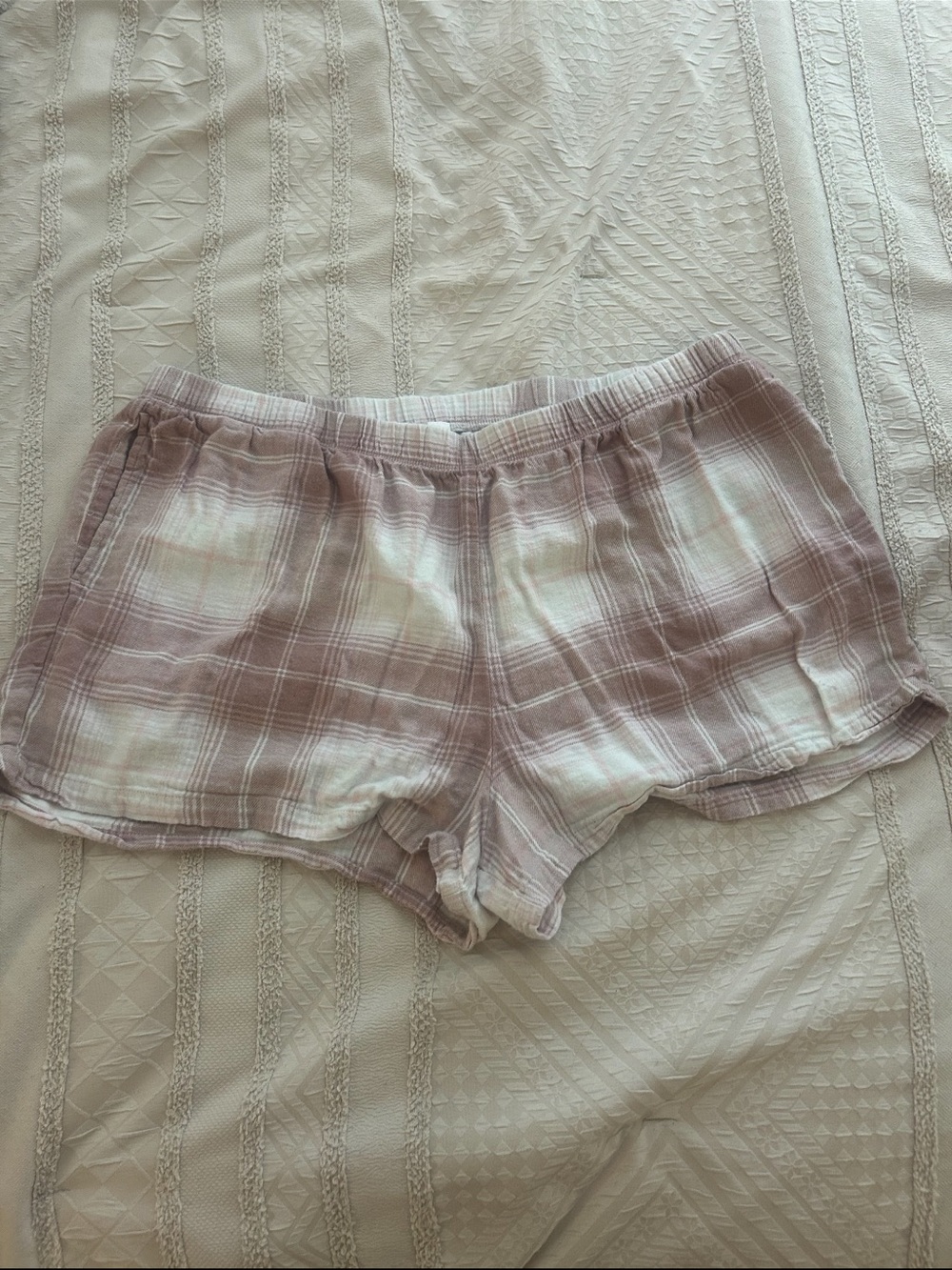 Sonoma Plaid Cotton Lounge PJ Set - Light Mauve and Cream from Kohls